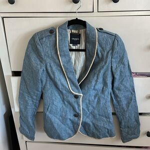 Gryphon NY set - blue melange XS blazer & size 2 nautical shorts with ivory rope